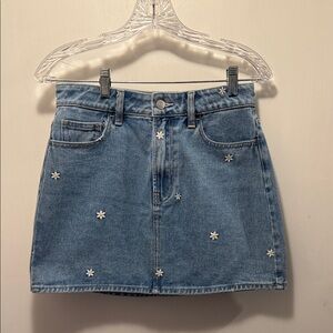 Women’s PacSun Embroidered Daisies Denim Skirt